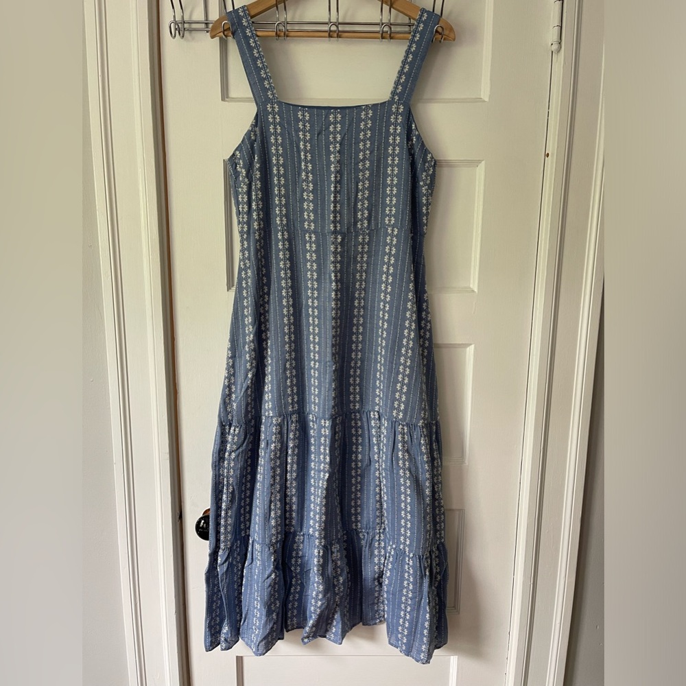 Madewell Midi Embroidered Cotton Dress